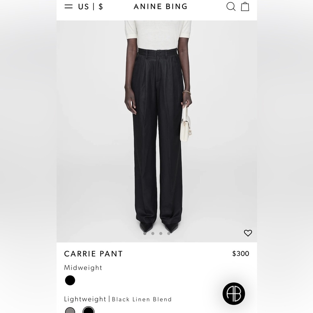 Anine Bing Midnight Black Trousers